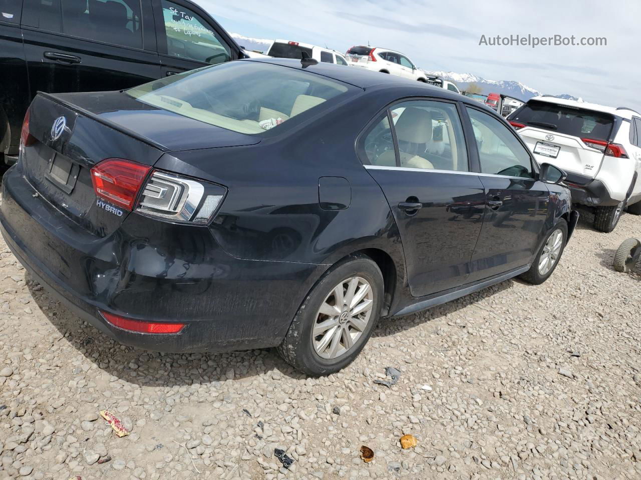 2013 Volkswagen Jetta Hybrid Black vin: 3VW637AJ6DM291573