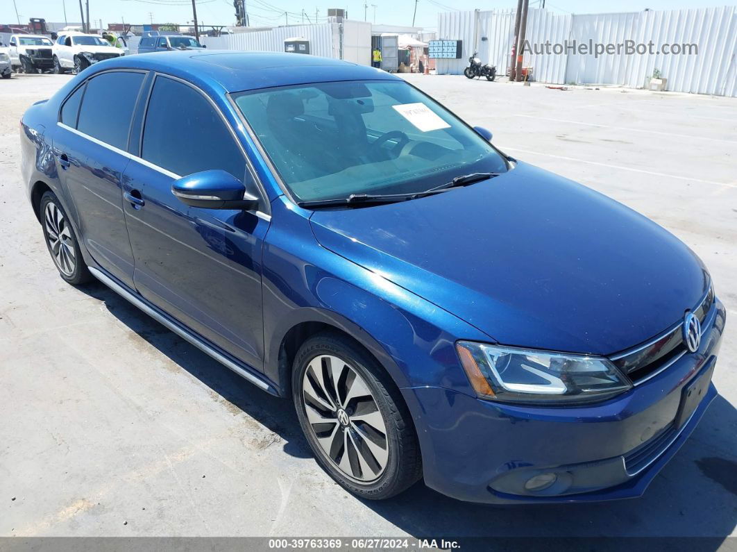 2013 Volkswagen Jetta Hybrid Sel Premium Синий vin: 3VW637AJ7DM219040