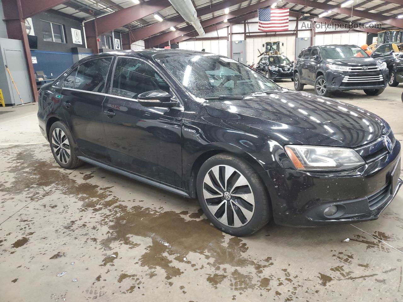 2013 Volkswagen Jetta Hybrid Black vin: 3VW637AJ8DM281031