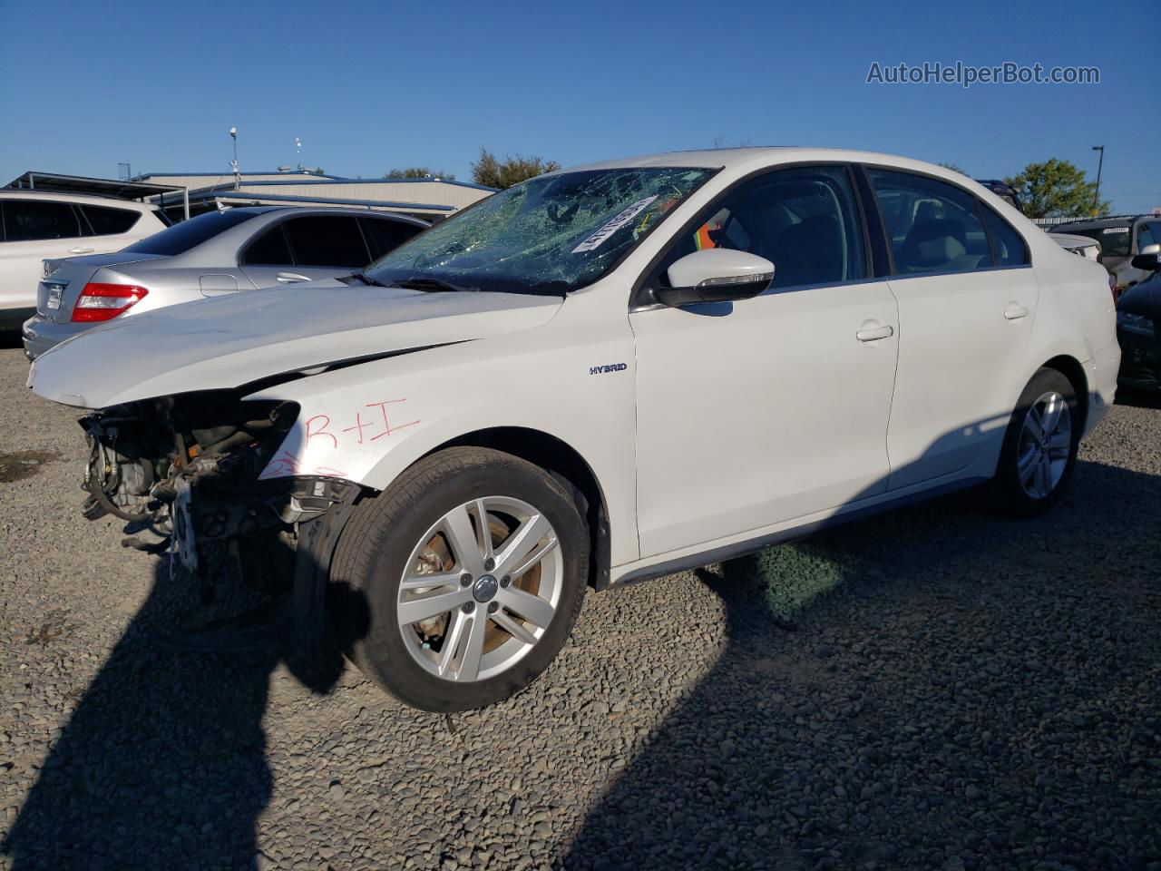 2013 Volkswagen Jetta Hybrid White vin: 3VW637AJ8DM282602