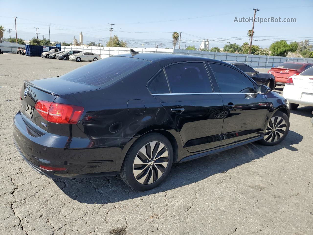 2016 Volkswagen Jetta Hybrid Black vin: 3VW637AJ8GM231556