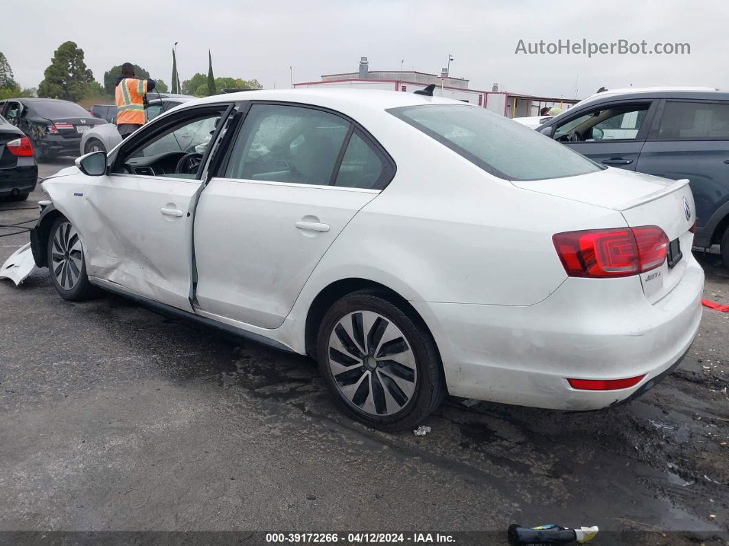 2014 Volkswagen Jetta Hybrid Sel Premium White vin: 3VW637AJ9EM208235