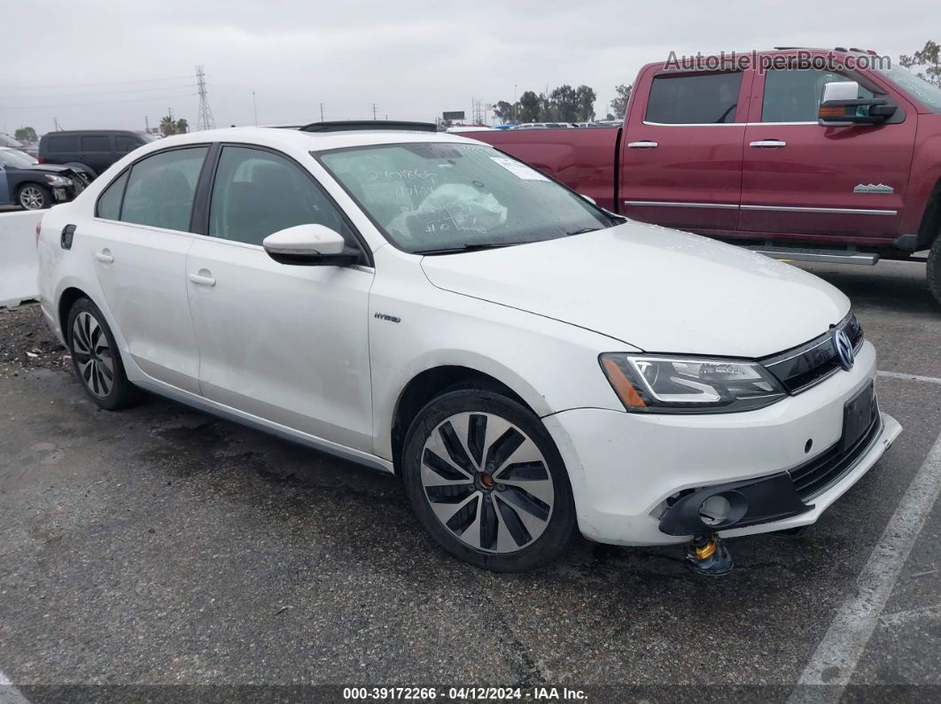 2014 Volkswagen Jetta Hybrid Sel Premium White vin: 3VW637AJ9EM208235