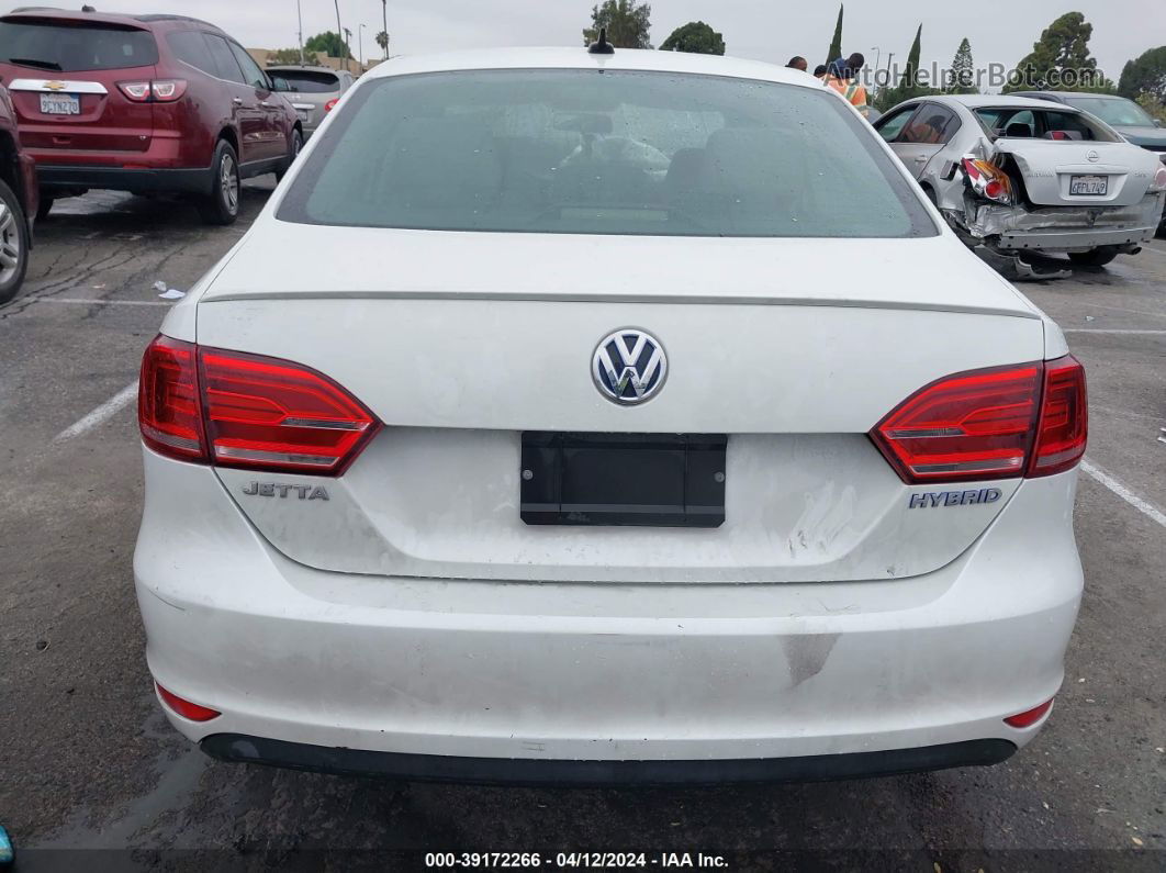 2014 Volkswagen Jetta Hybrid Sel Premium White vin: 3VW637AJ9EM208235