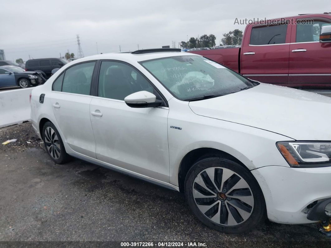 2014 Volkswagen Jetta Hybrid Sel Premium White vin: 3VW637AJ9EM208235