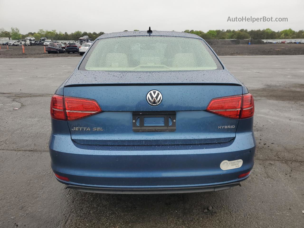 2015 Volkswagen Jetta Hybrid Blue vin: 3VW637AJ9FM427293