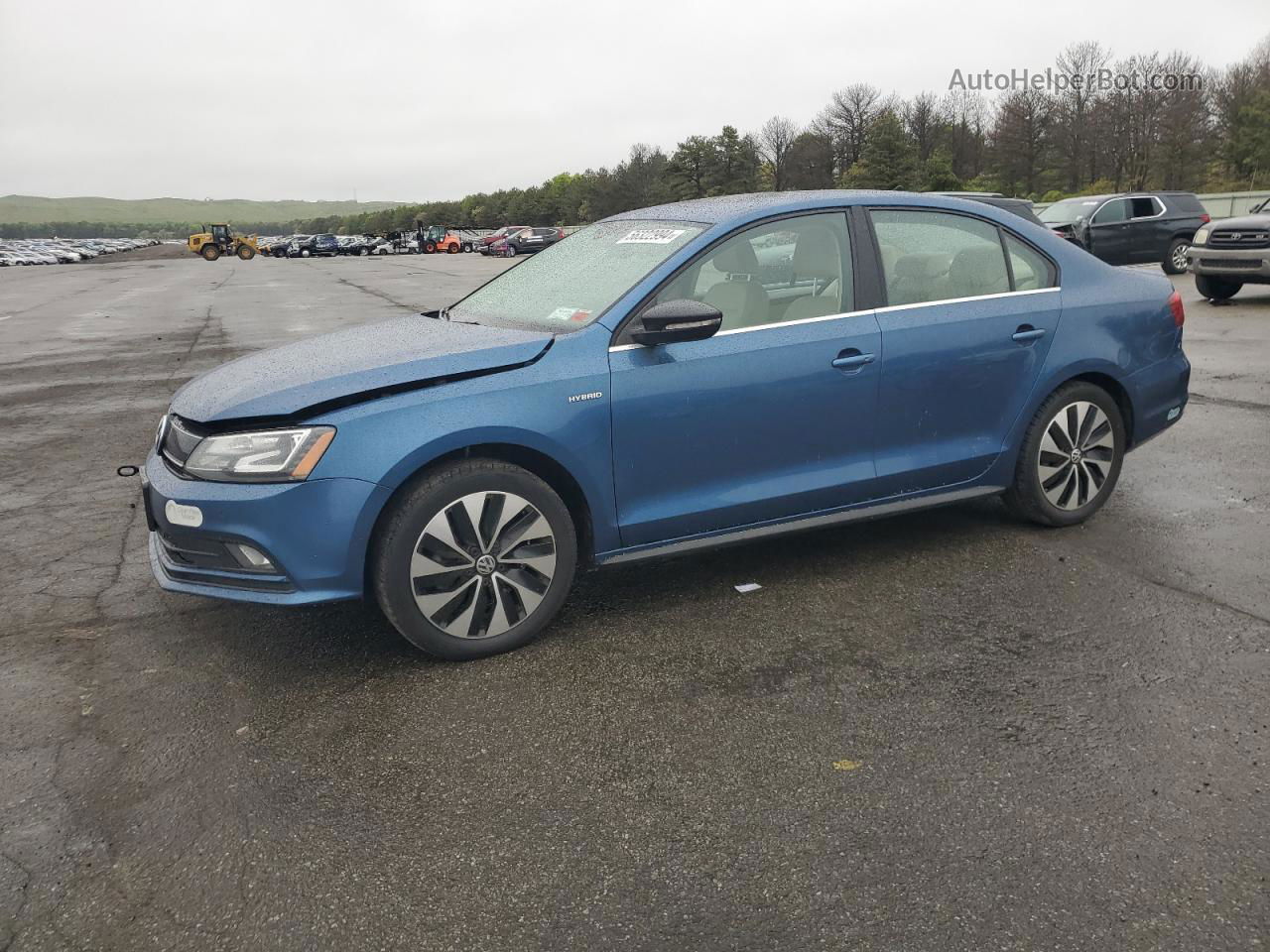 2015 Volkswagen Jetta Hybrid Blue vin: 3VW637AJ9FM427293