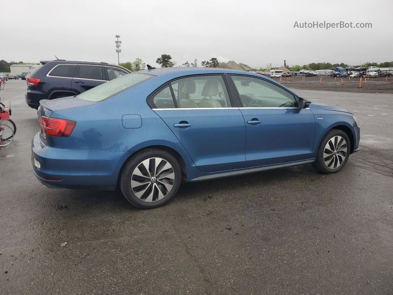 2015 Volkswagen Jetta Hybrid Blue vin: 3VW637AJ9FM427293