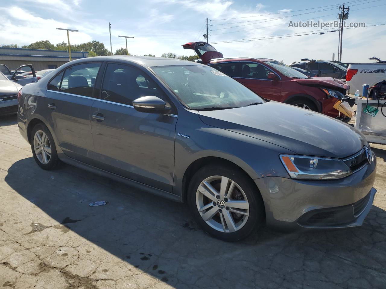 2013 Volkswagen Jetta Hybrid Gray vin: 3VW637AJXDM315857