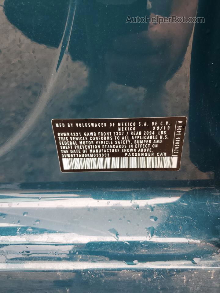 2019 Volkswagen Gti S Green vin: 3VW6T7AU0KM033993