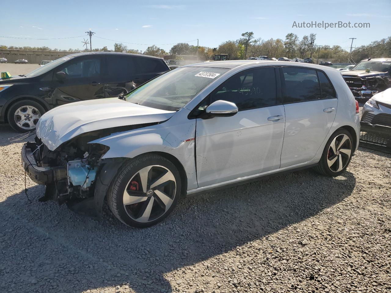 2019 Volkswagen Gti S Gray vin: 3VW6T7AU1KM018130