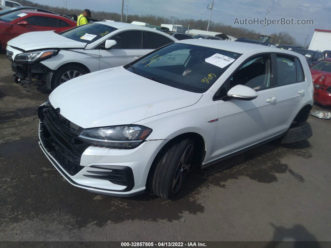 2019 Volkswagen Golf Gti   White vin: 3VW6T7AU7KM001106