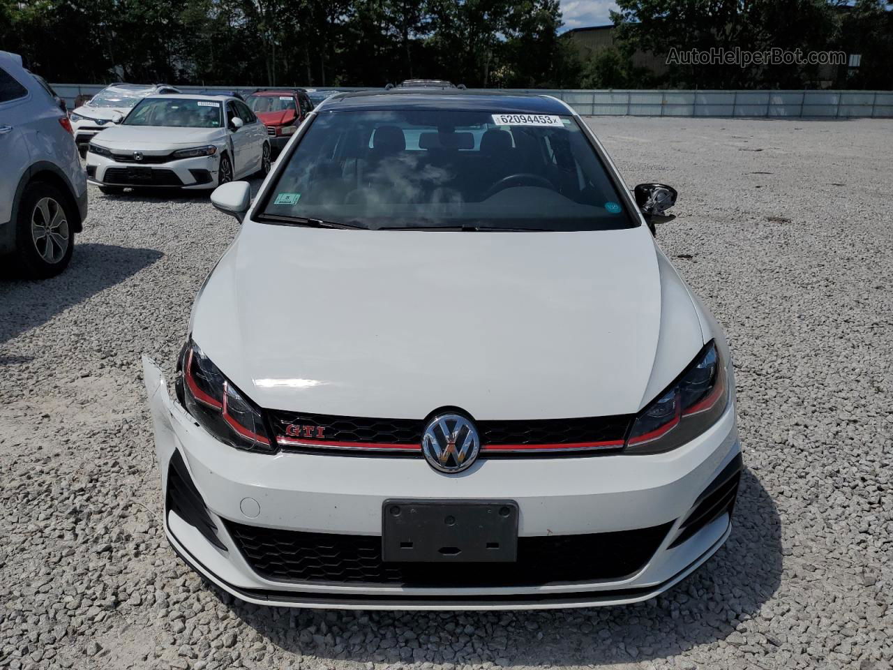 2019 Volkswagen Gti S White vin: 3VW6T7AUXKM031801