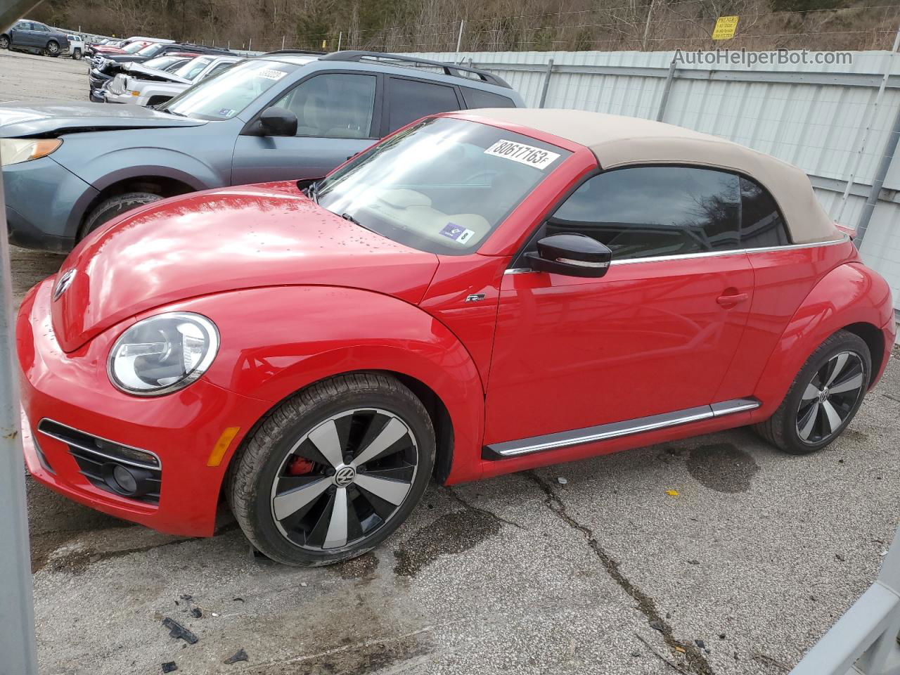 2014 Volkswagen Beetle Turbo Red vin: 3VW7T7AT2EM807032