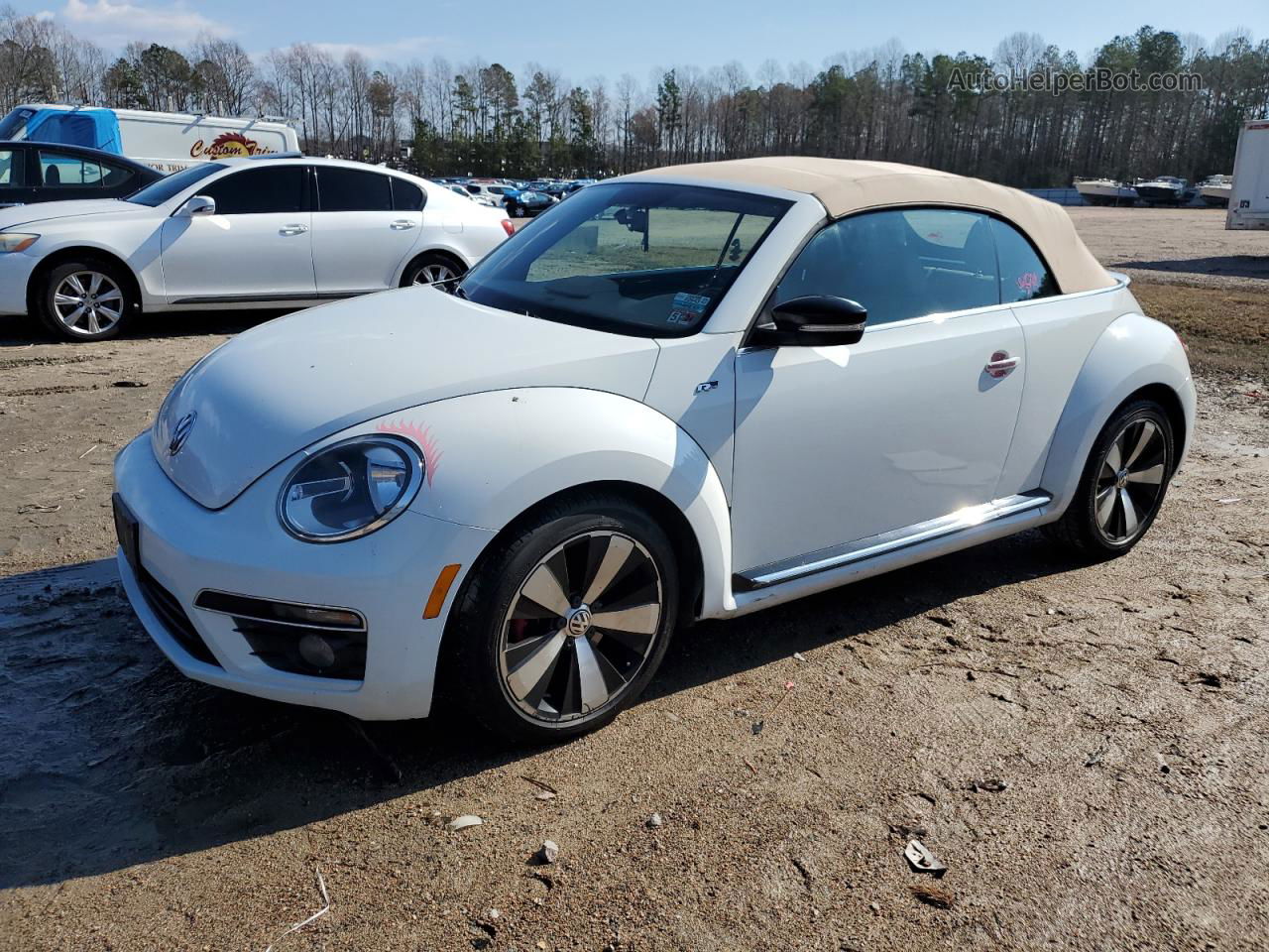 2014 Volkswagen Beetle Turbo White vin: 3VW7T7AT4EM822969