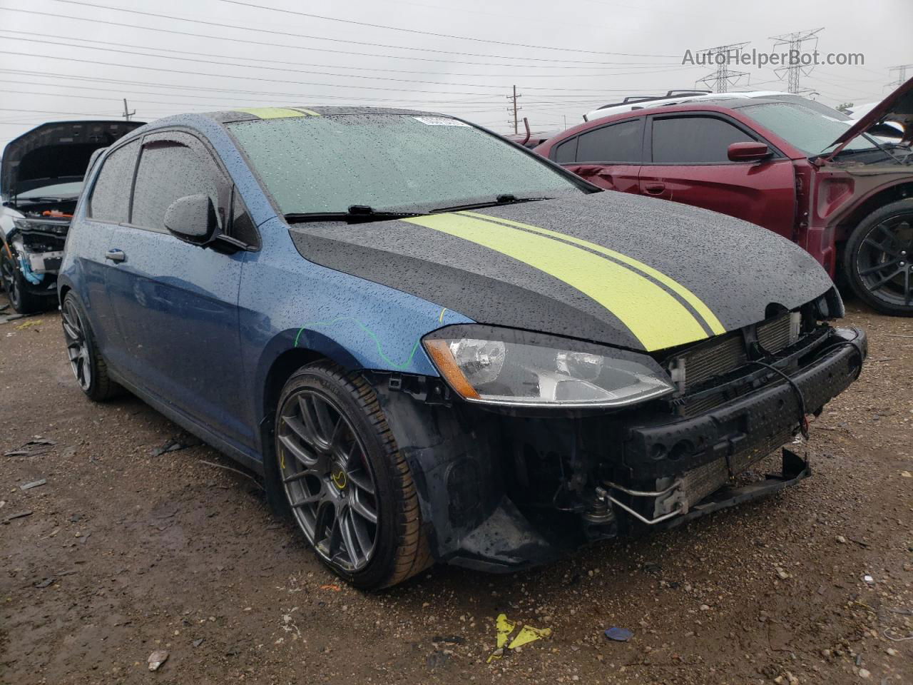 2015 Volkswagen Golf  Синий vin: 3VW817AU2FM098090