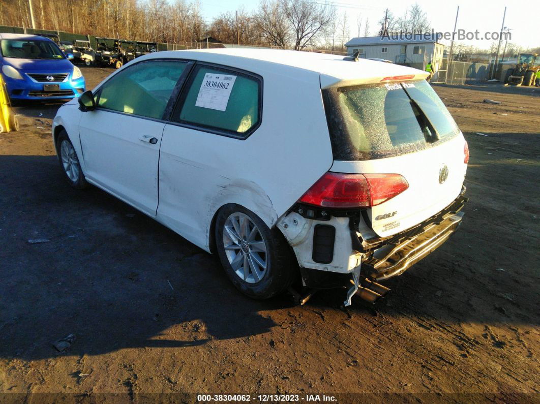 2015 Volkswagen Golf Tsi S 2-door White vin: 3VW917AUXFM095068