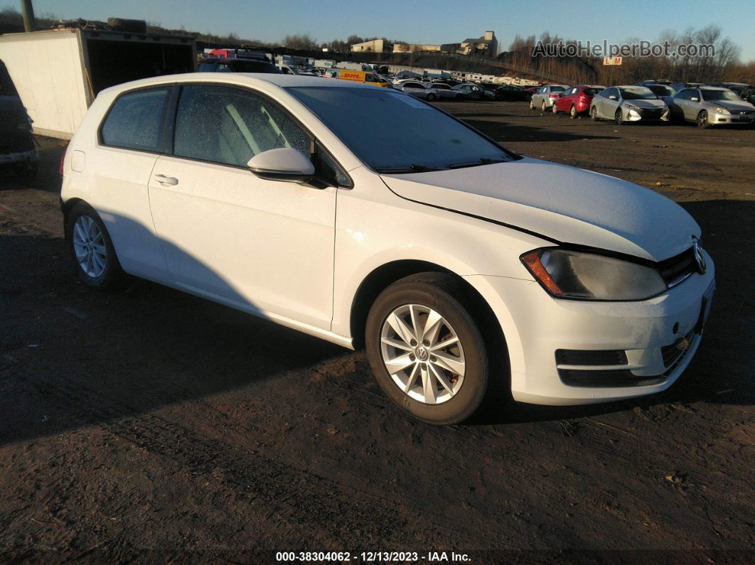 2015 Volkswagen Golf Tsi S 2-door White vin: 3VW917AUXFM095068