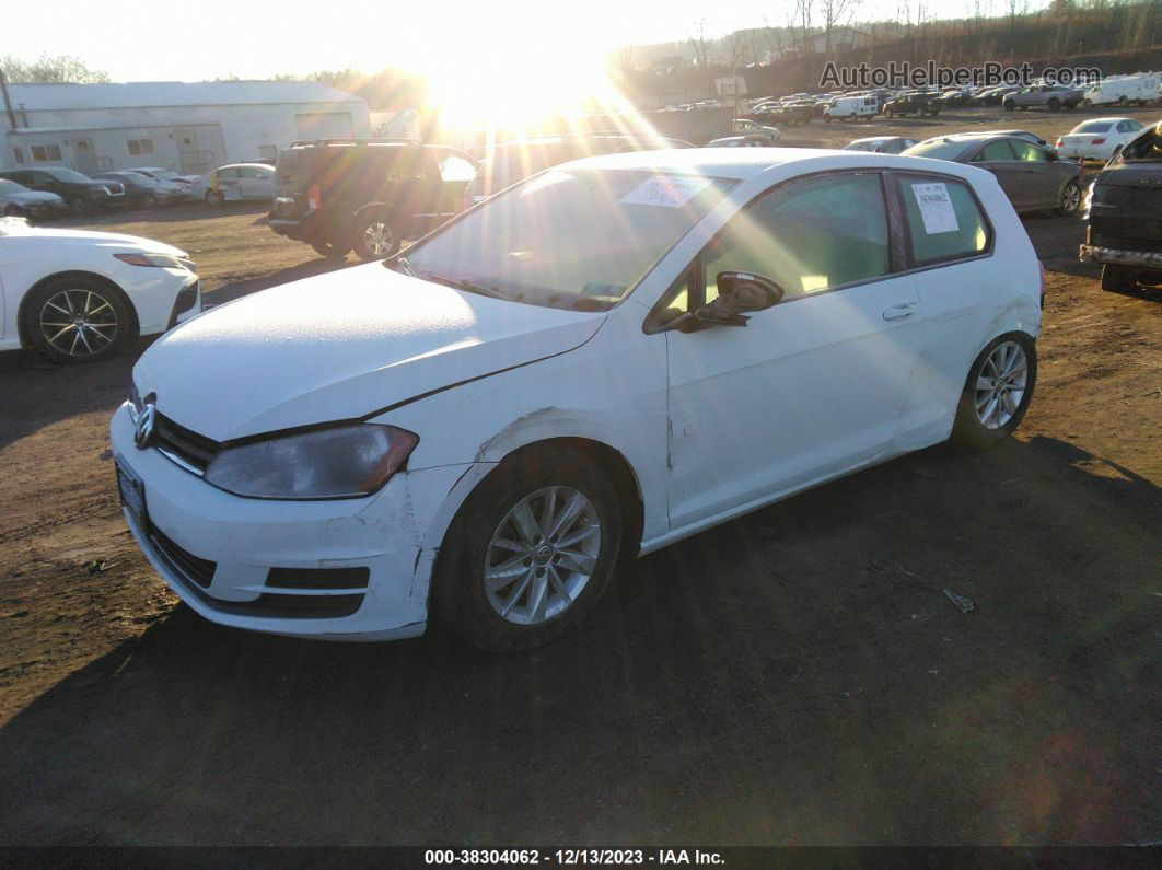 2015 Volkswagen Golf Tsi S 2-door White vin: 3VW917AUXFM095068