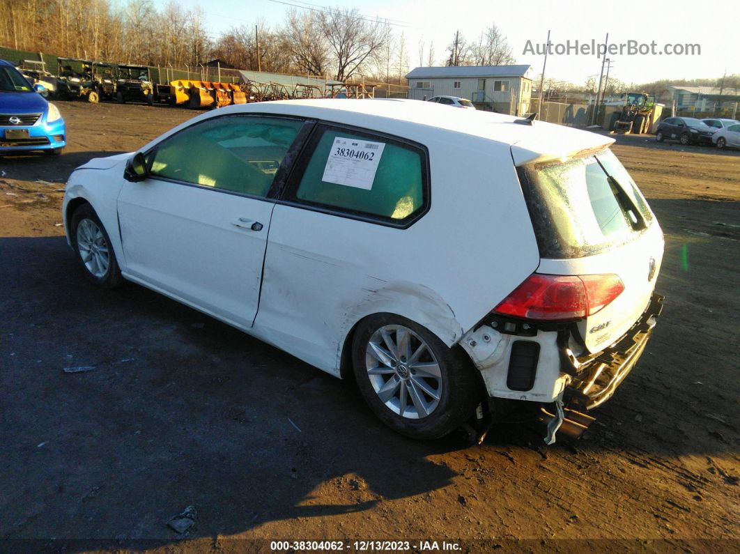 2015 Volkswagen Golf Tsi S 2-door White vin: 3VW917AUXFM095068