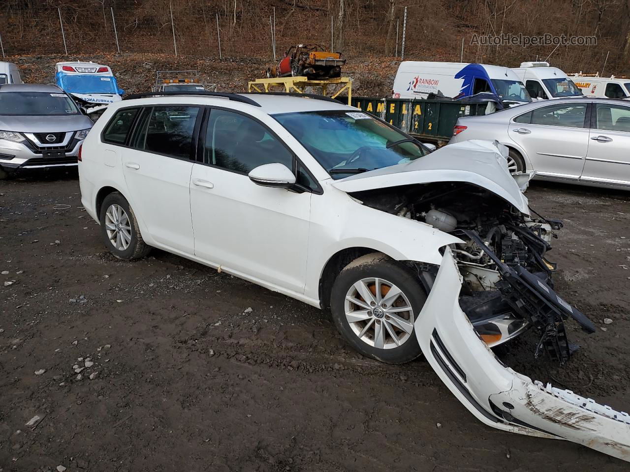 2015 Volkswagen Golf Sportwagen S White vin: 3VWA17AU4FM510298