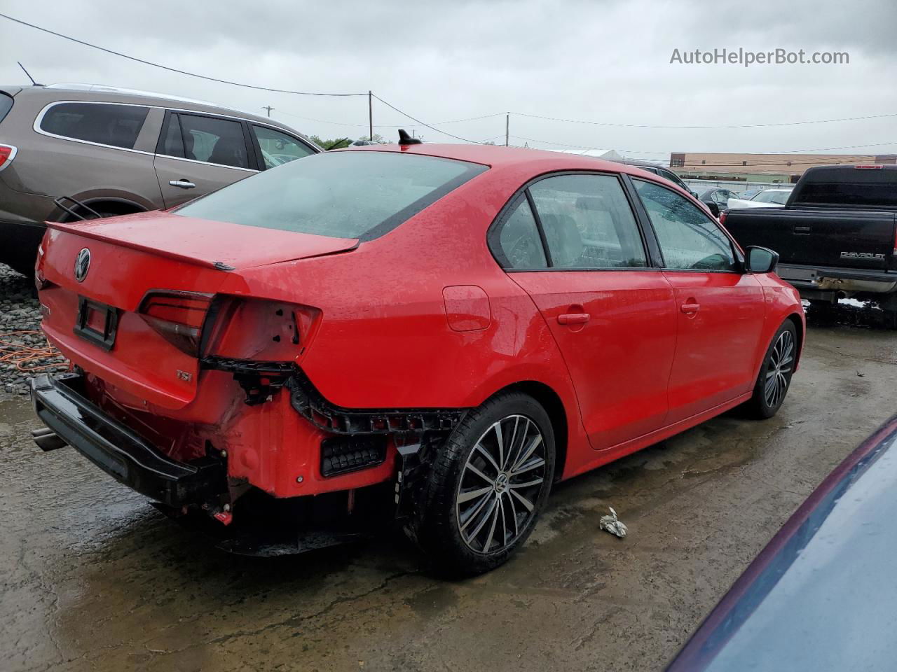 2016 Volkswagen Jetta Sport Красный vin: 3VWB17AJ1GM254391