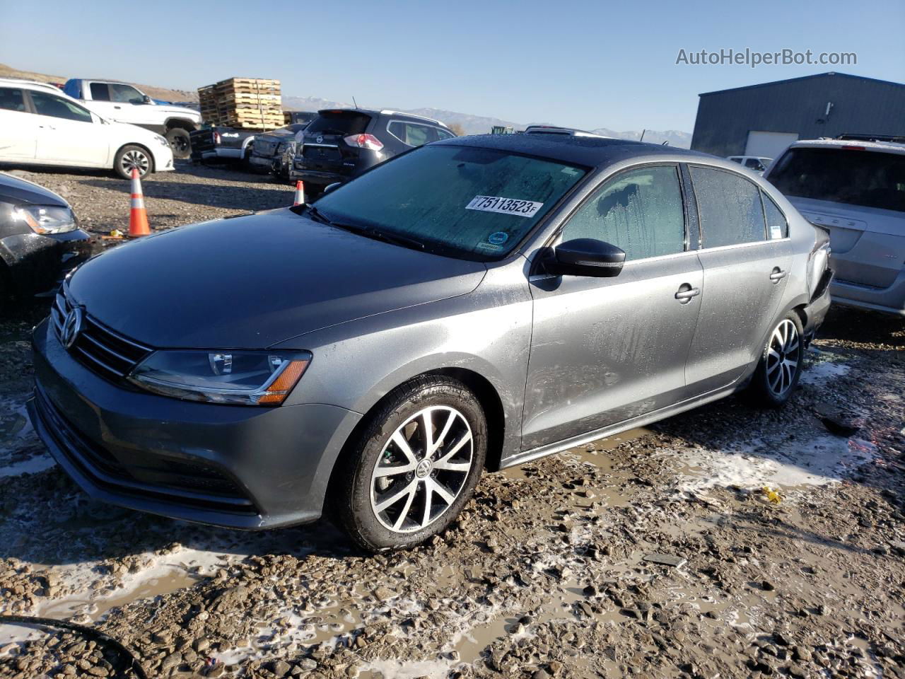 2017 Volkswagen Jetta Se Gray vin: 3VWB67AJ1HM347625