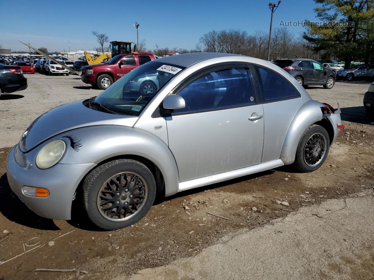 1999 Volkswagen New Beetle Gl Silver vin: 3VWBA21C1XM470701