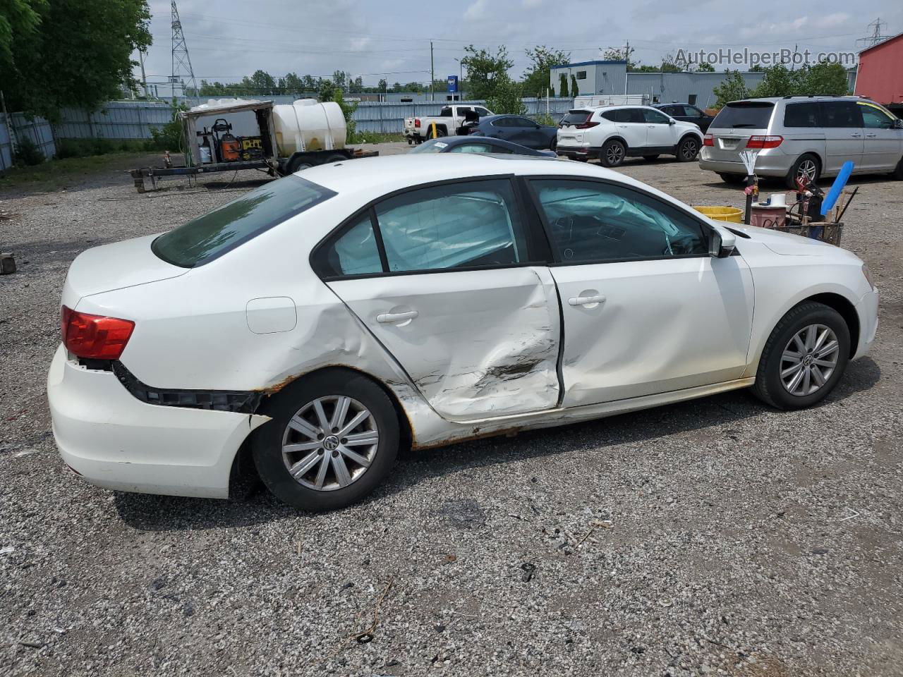 2013 Volkswagen Jetta Comfortline White vin: 3VWBK7AJ6DM413575