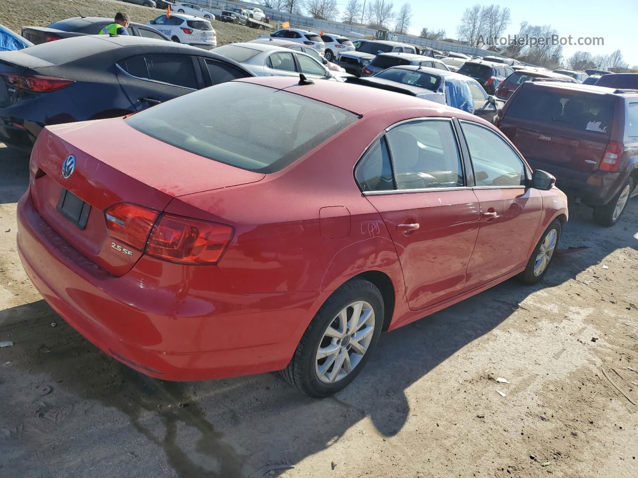 2012 Volkswagen Jetta Se Red vin: 3VWBP7AJ4CM317248