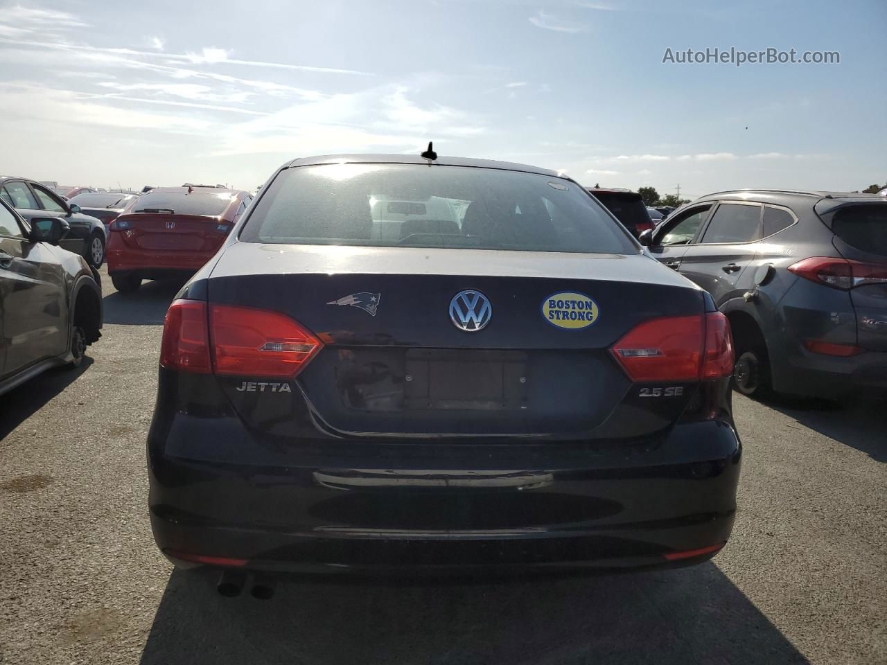 2012 Volkswagen Jetta Se Black vin: 3VWBP7AJ4CM378356