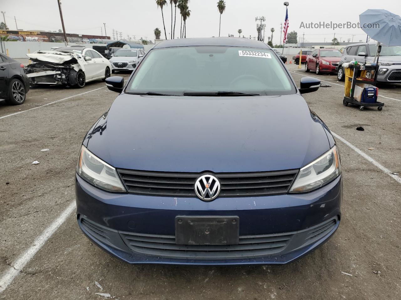 2012 Volkswagen Jetta Se Blue vin: 3VWBP7AJ8CM030219