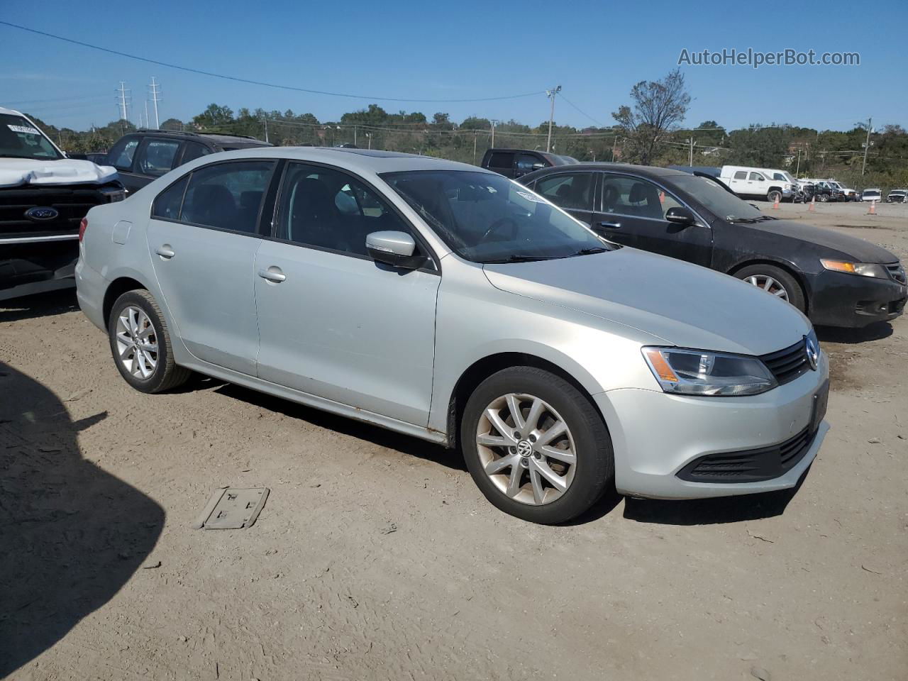 2011 Volkswagen Jetta Se Silver vin: 3VWBX7AJ4BM329009