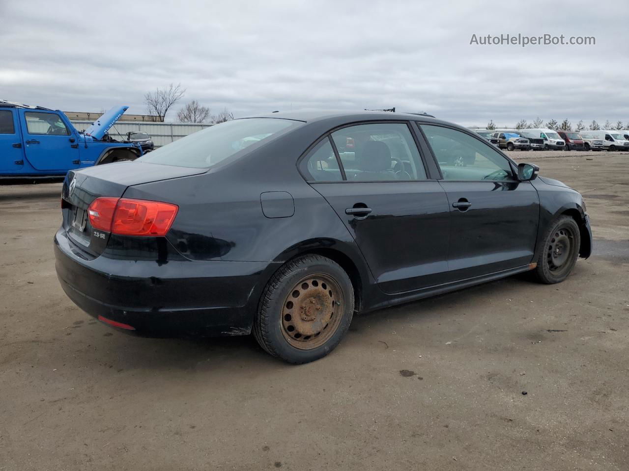 2012 Volkswagen Jetta Se Black vin: 3VWBX7AJ5CM343566