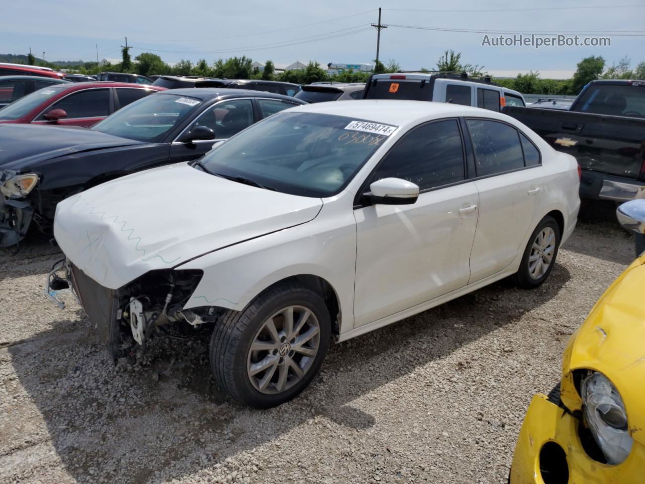 2012 Volkswagen Jetta Se White vin: 3VWBX7AJ7CM030082