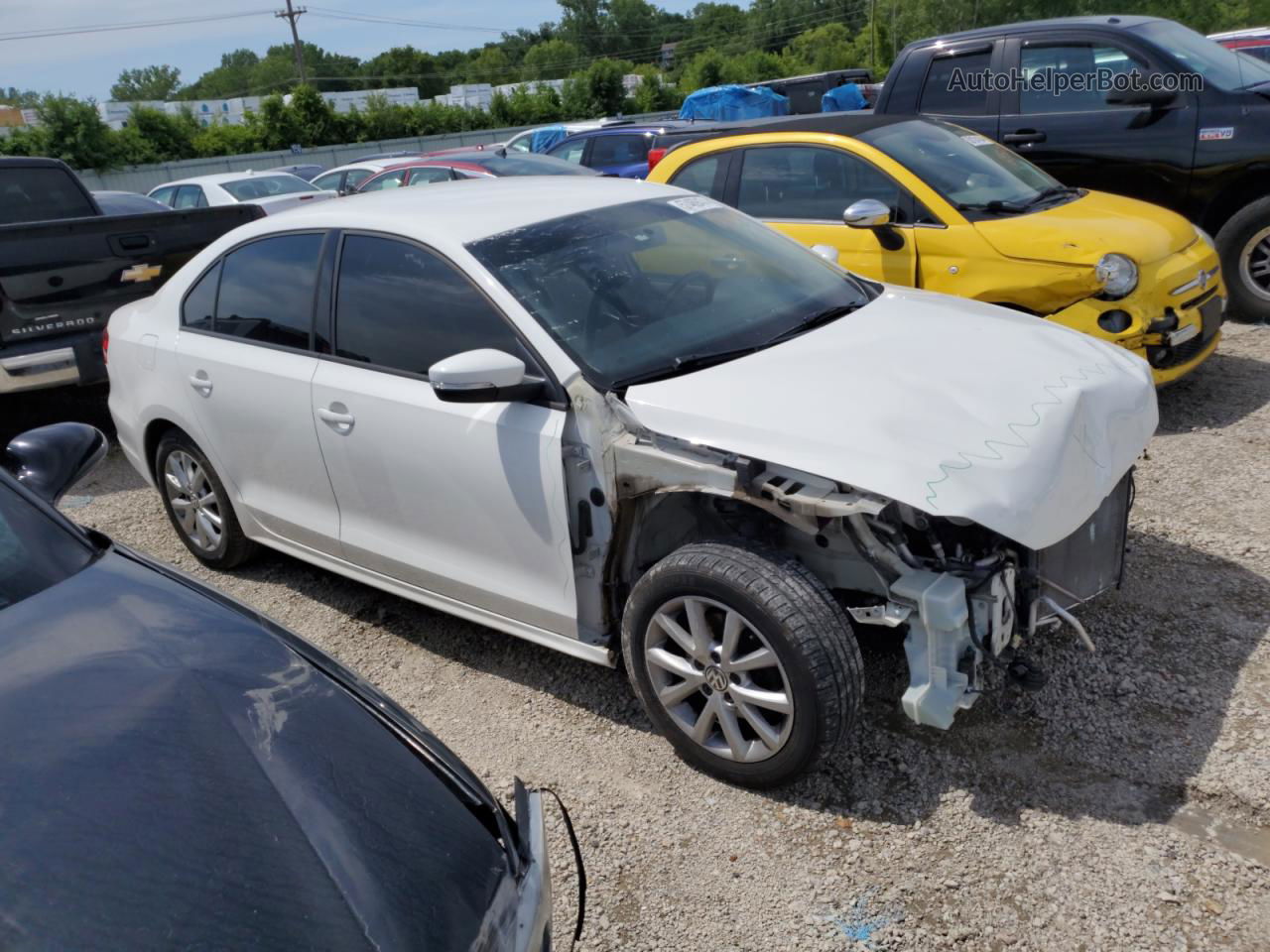 2012 Volkswagen Jetta Se White vin: 3VWBX7AJ7CM030082