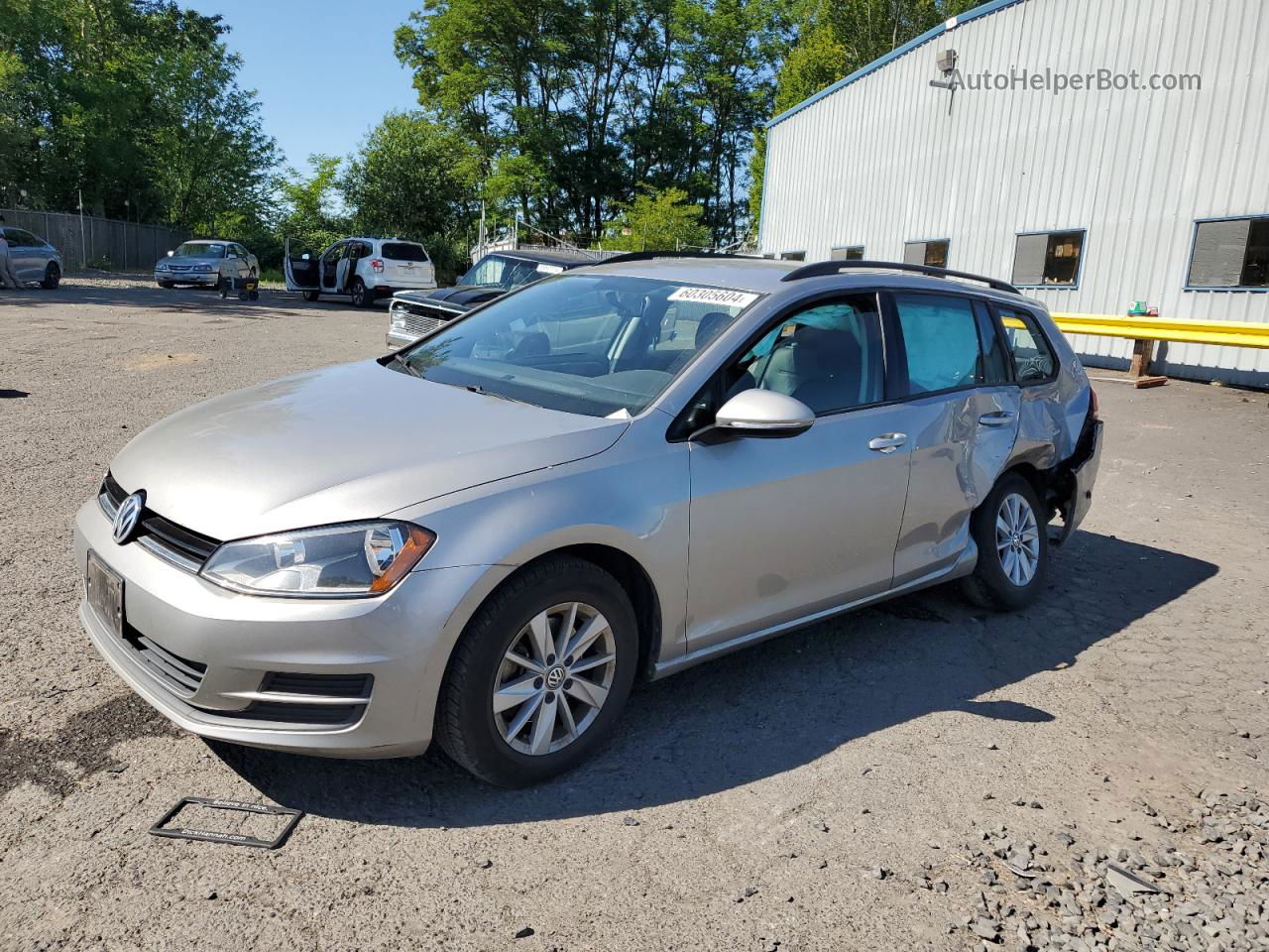 2015 Volkswagen Golf Sportwagen S Silver vin: 3VWC17AU0FM512381