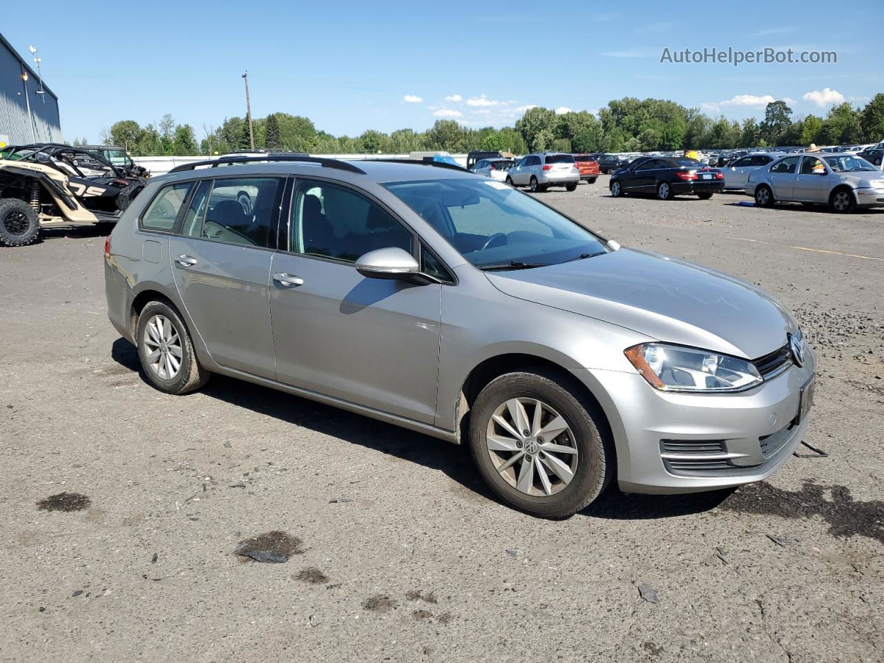 2015 Volkswagen Golf Sportwagen S Silver vin: 3VWC17AU0FM512381