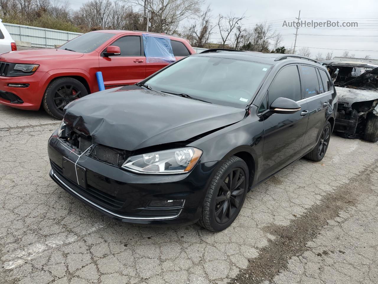 2016 Volkswagen Golf Sportwagen S Black vin: 3VWC17AU0GM513855