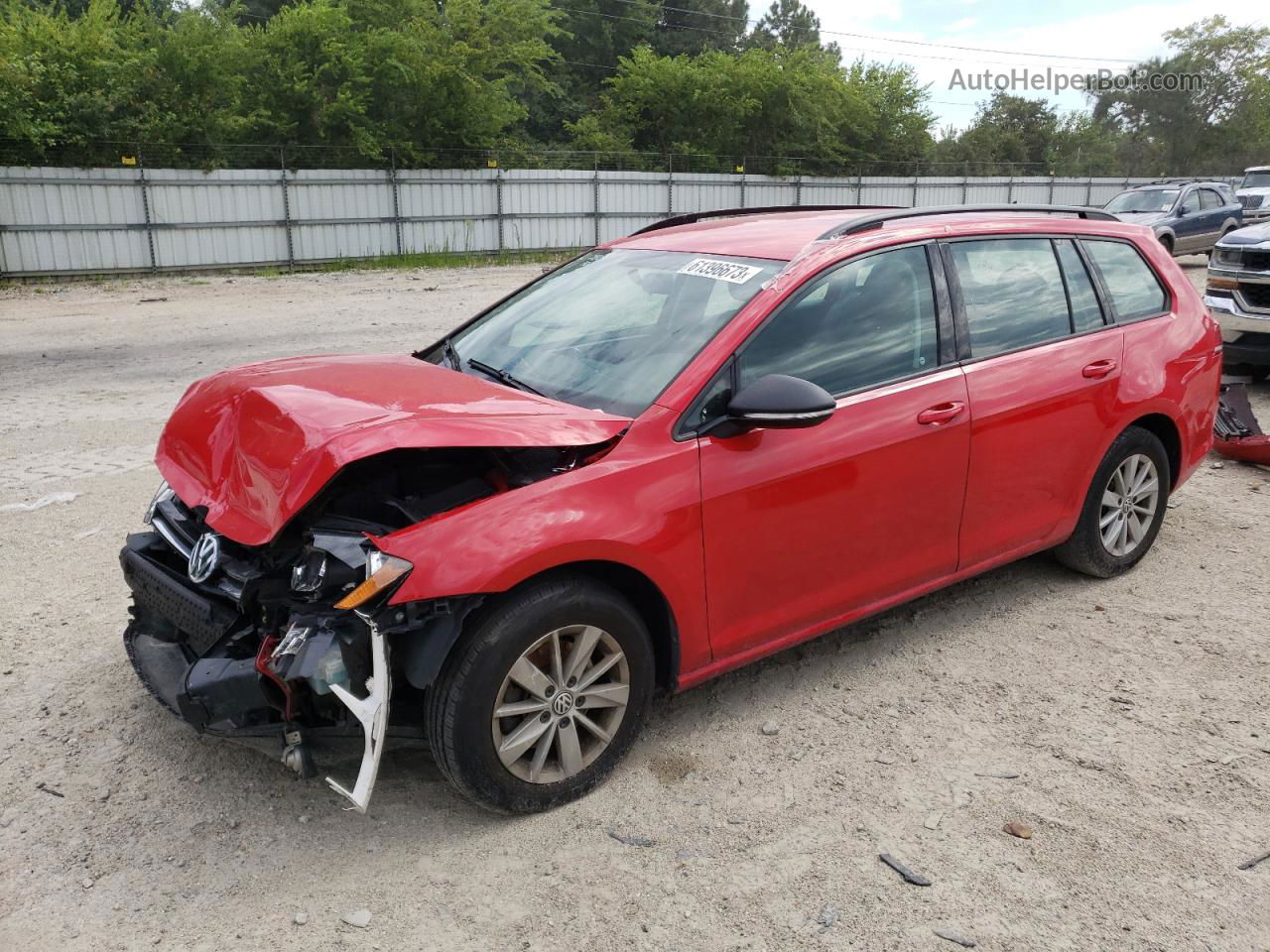 2016 Volkswagen Golf Sportwagen S Red vin: 3VWC17AU0GM517520