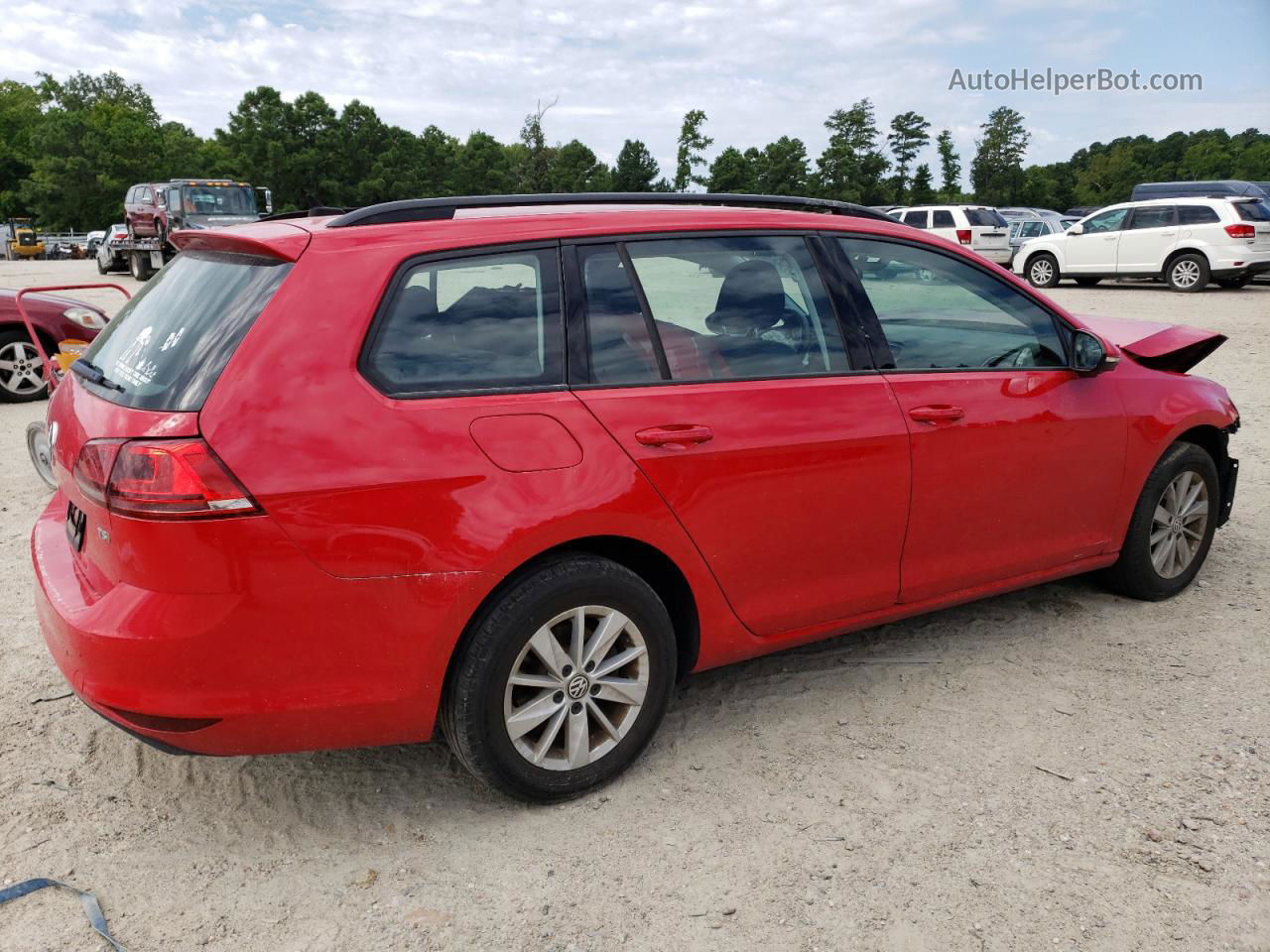 2016 Volkswagen Golf Sportwagen S Red vin: 3VWC17AU0GM517520