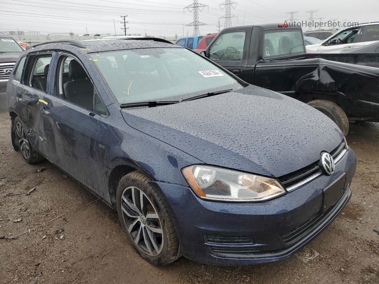 2016 Volkswagen Golf Sportwagen S Blue vin: 3VWC17AU0GM520871