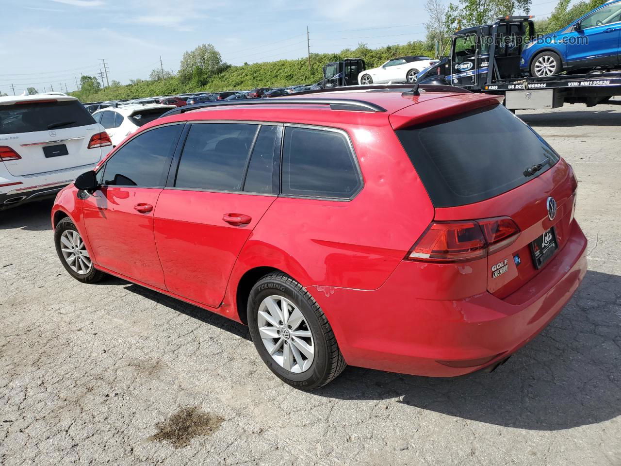 2015 Volkswagen Golf Sportwagen S Red vin: 3VWC17AU1FM515743