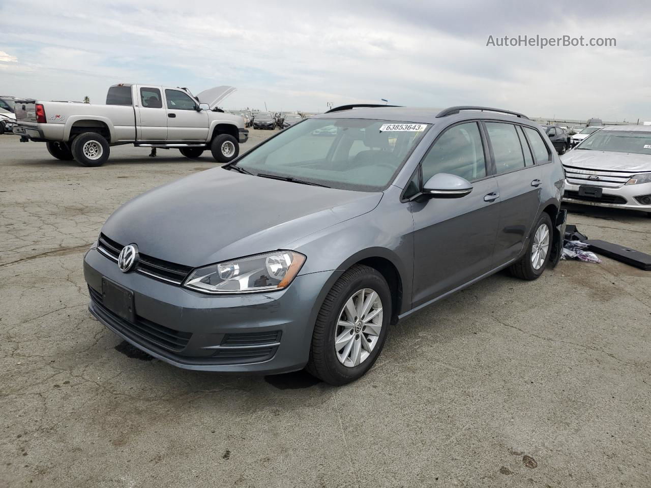 2017 Volkswagen Golf Sportwagen S Gray vin: 3VWC17AU2HM530867