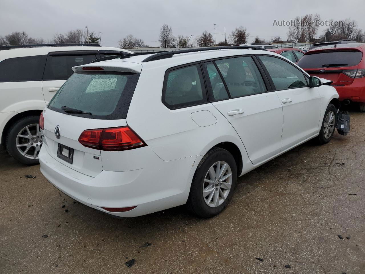 2017 Volkswagen Golf Sportwagen S Белый vin: 3VWC17AU2HM537432