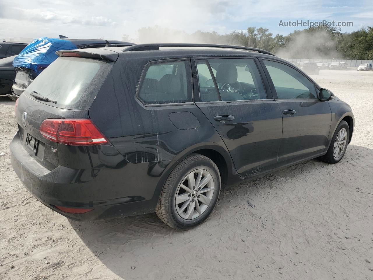 2015 Volkswagen Golf Sportwagen S Black vin: 3VWC17AU3FM502606