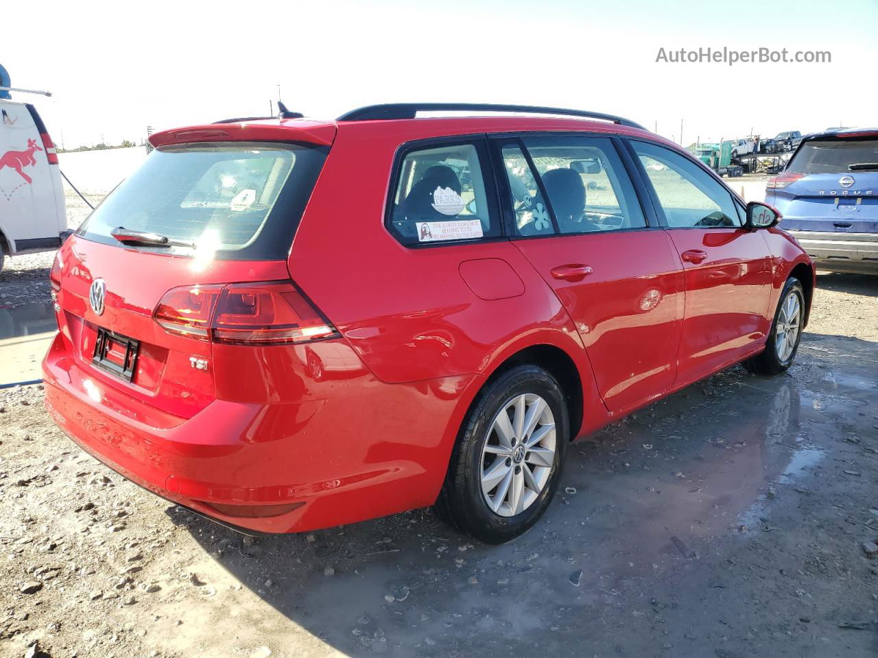 2016 Volkswagen Golf Sportwagen S Red vin: 3VWC17AU3GM510092