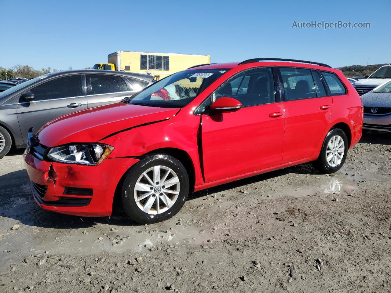 2016 Volkswagen Golf Sportwagen S Red vin: 3VWC17AU3GM510092