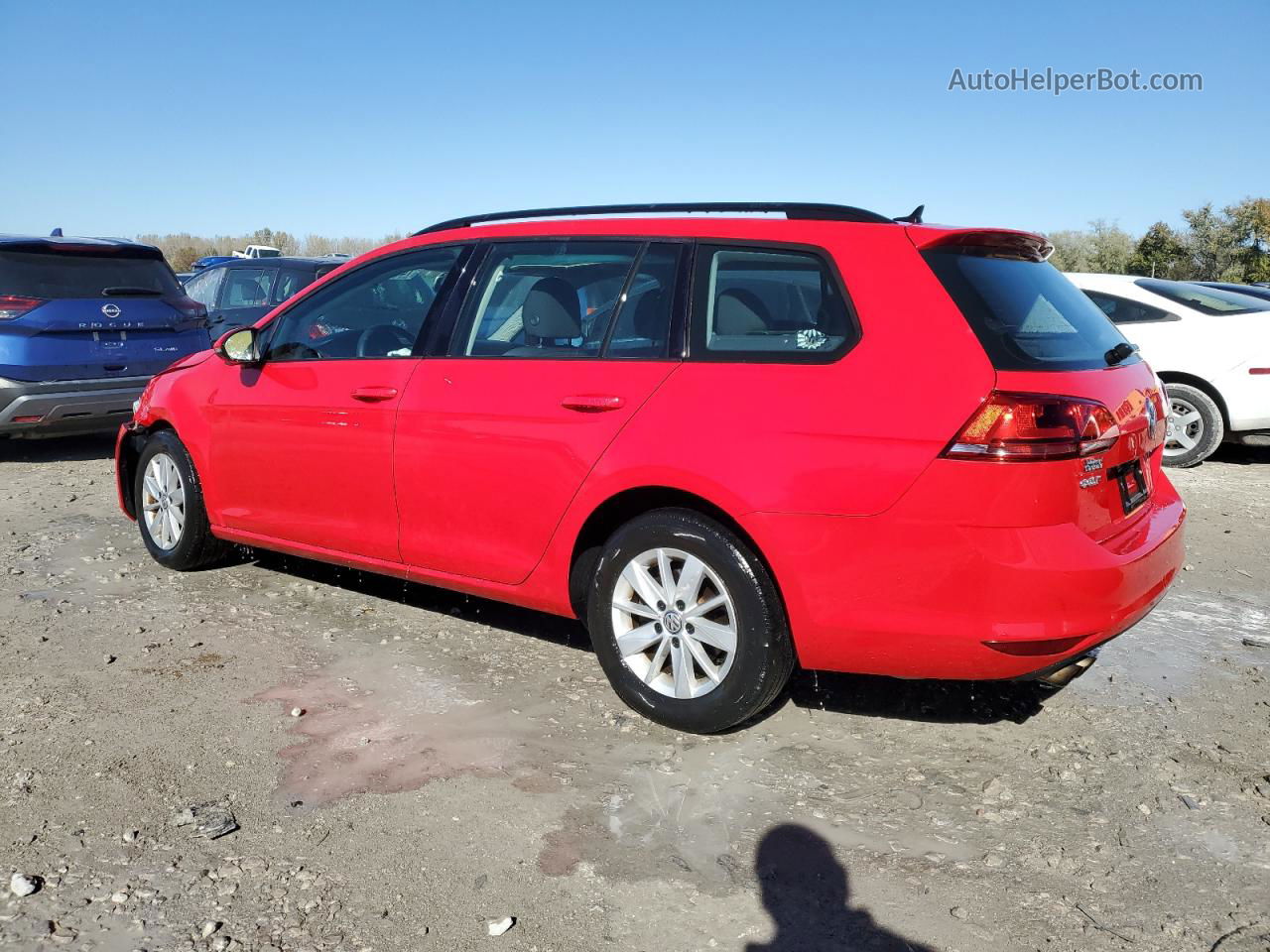 2016 Volkswagen Golf Sportwagen S Red vin: 3VWC17AU3GM510092