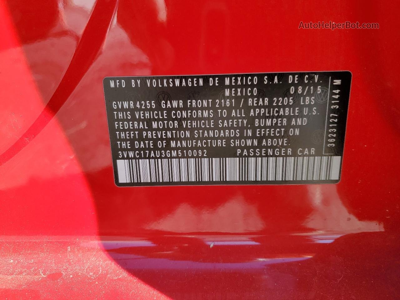 2016 Volkswagen Golf Sportwagen S Red vin: 3VWC17AU3GM510092